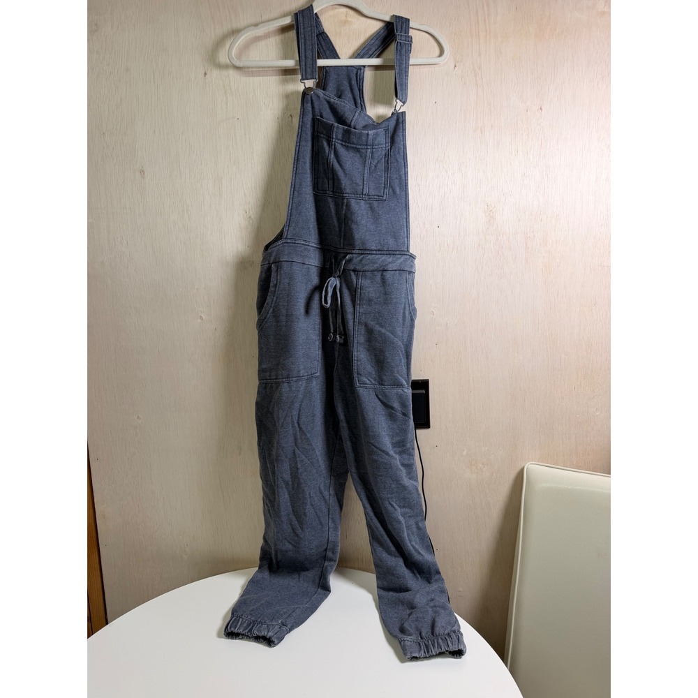 WallFlower Overalls Women M Charcoal Gray Excellent‎ Fleece Jogger Sweatshirt